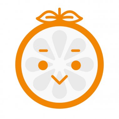 Emoji - turuncu mutlu gülümseme ile. İzole vektör.