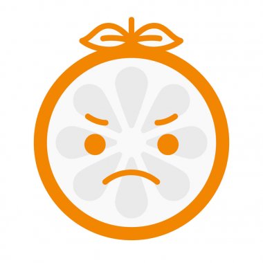 Emoji - kızgın turuncu. İzole vektör.