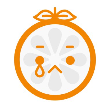 Emoji - turuncu ağlıyor gözyaşları. İzole vektör.
