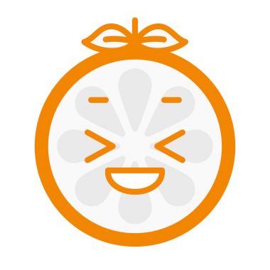 Emoji - turuncu mutlu gülümseme ile keyfini çıkarın. İzole vektör.