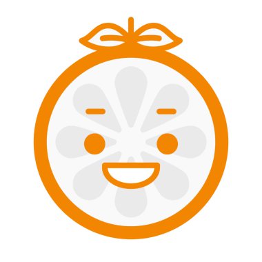 Emoji - gülen portakal gülümseme. İzole vektör.
