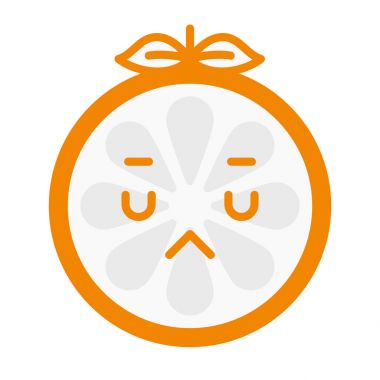 Emoji - üzgün portakal ağlayacak gibi hissediyorum. İzole vektör.