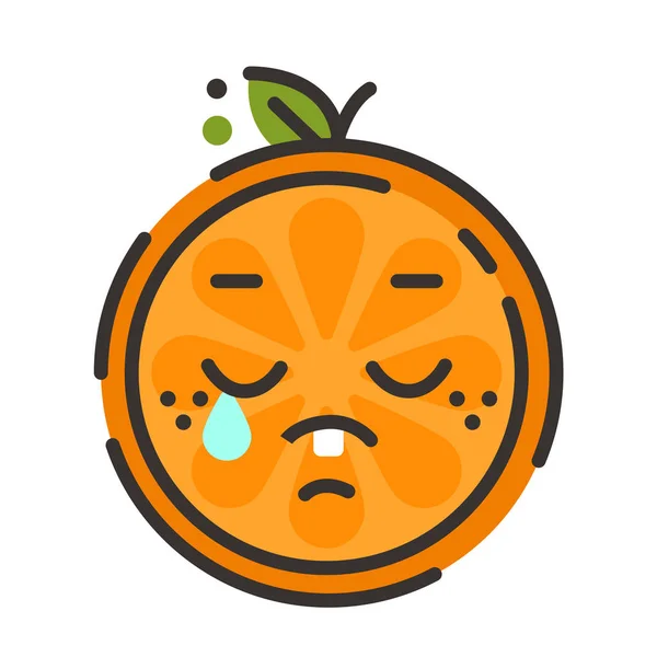 Emoji - tears crying orange. Isolated vector. — Stock Vector