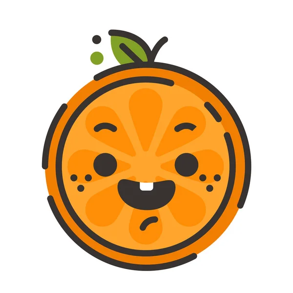 Emoji - roześmiany pomarańczowy uśmiech. Na białym tle wektor. — Wektor stockowy