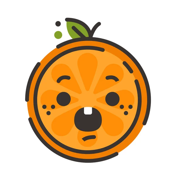 Emoji - scream orange smile. Isolated vector. — Stock Vector