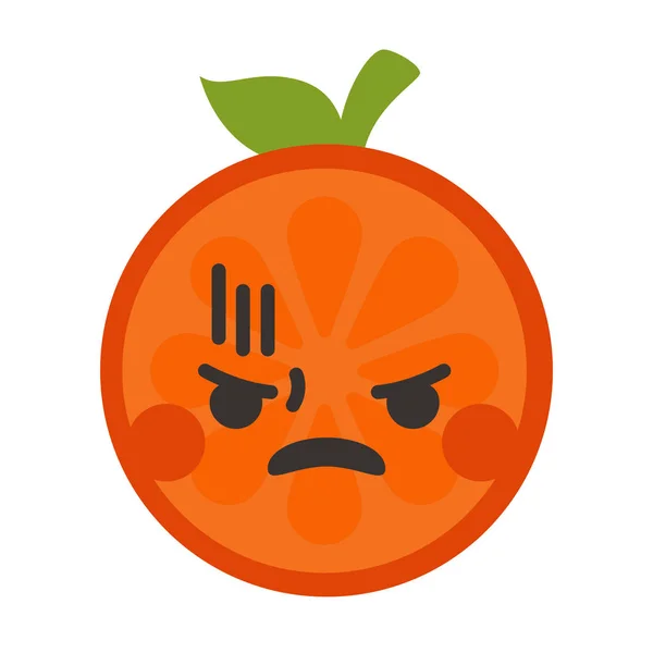 Emoji - naranja furioso. Vector aislado . — Archivo Imágenes Vectoriales