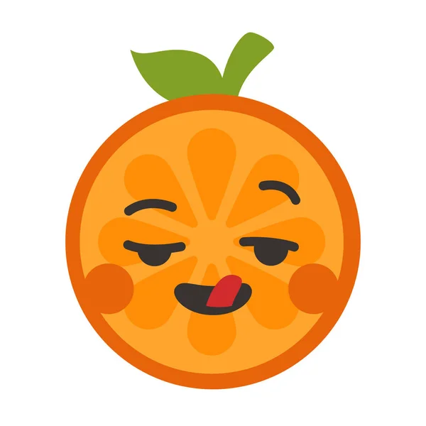 Emoji - laranja louca. Vetor isolado . — Vetor de Stock