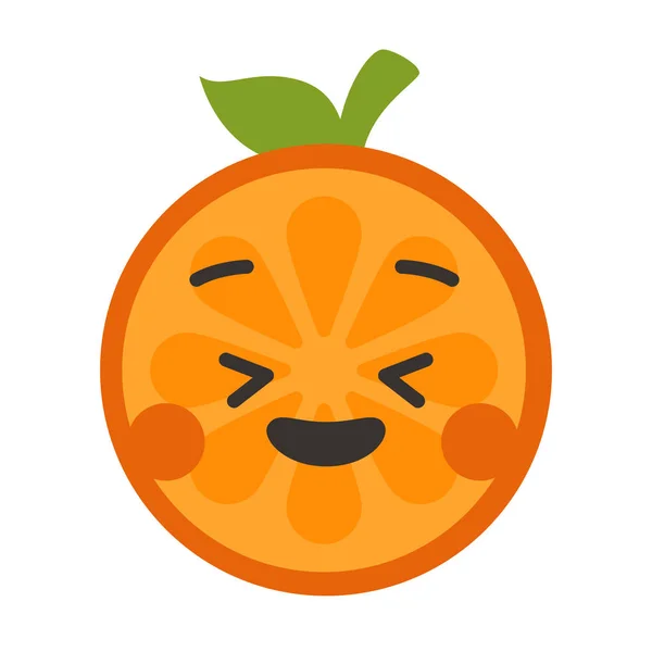 Emoji - disfrutar de naranja con sonrisa feliz. Vector aislado . — Archivo Imágenes Vectoriales