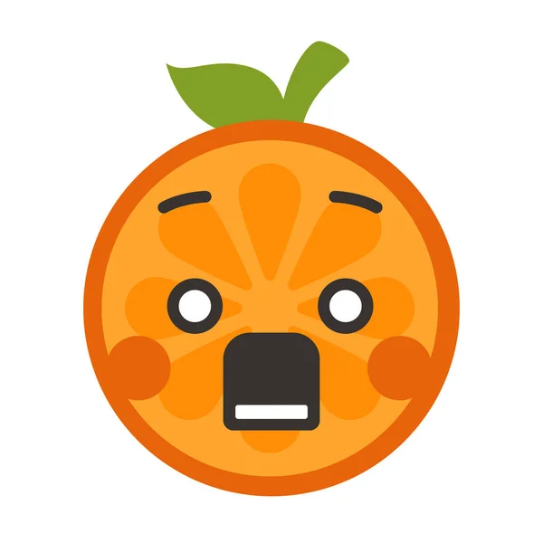 Emoji - schok oranje glimlach. Geïsoleerde vector. — Stockvector