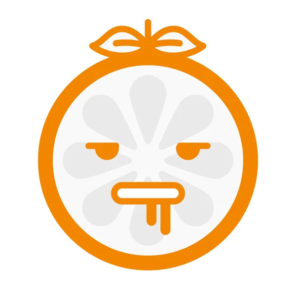 Emoji - τρελός πορτοκαλί. Απομονωμένη διάνυσμα. — Διανυσματικό Αρχείο
