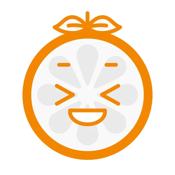 Emoji - disfrutar de naranja con sonrisa feliz. Vector aislado . — Archivo Imágenes Vectoriales