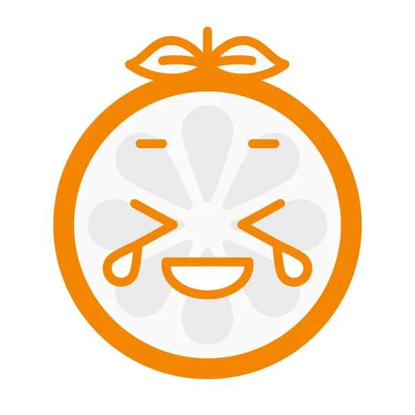 Emoji - riendo con lágrimas sonrisa naranja. Vector aislado . — Archivo Imágenes Vectoriales