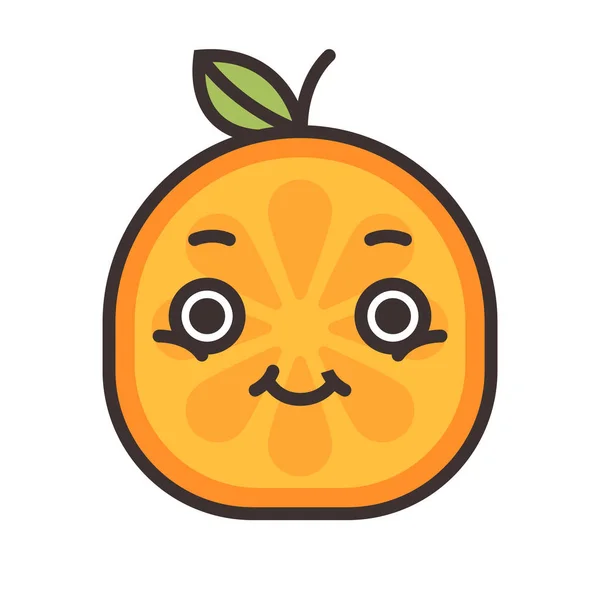 Emoji - pomarańczowy z szczęśliwy uśmiech. Na białym tle wektor. — Wektor stockowy