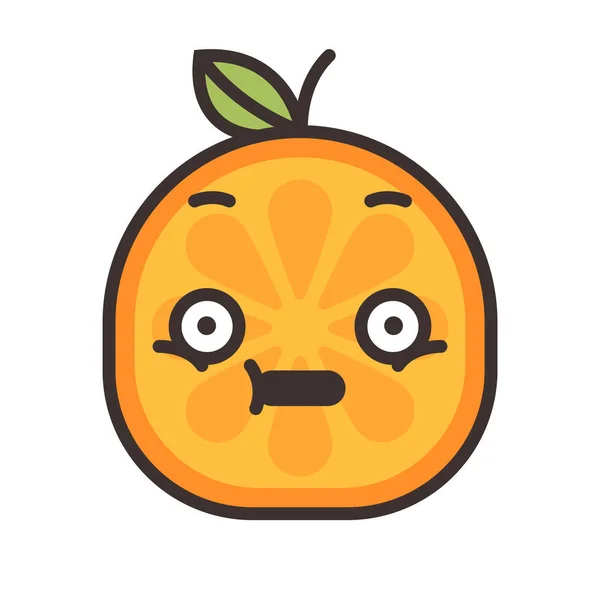 Emoji - sourire orange choc. Vecteur isolé . — Image vectorielle