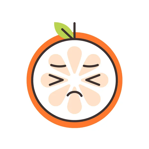 Emoji - llorando naranja. Vector aislado . — Archivo Imágenes Vectoriales