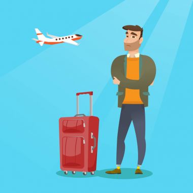 Beyaz adam Uçuş korkusu acı.