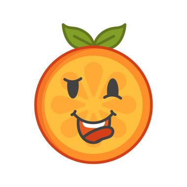 Emoji - deli turuncu. İzole vektör.