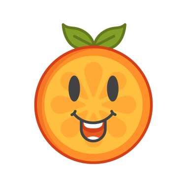 Emoji - gülen portakal gülümseme. İzole vektör.