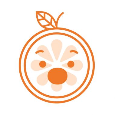 Emoji - çığlık turuncu gülümseme. İzole vektör.