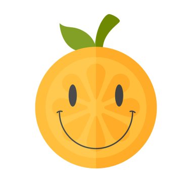 Emoji - turuncu mutlu gülümseme ile. İzole vektör.