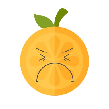 Emoji - turuncu ağlıyor. İzole vektör.