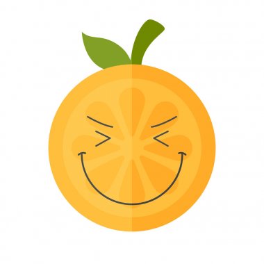 Emoji - turuncu mutlu gülümseme ile keyfini çıkarın. İzole vektör.