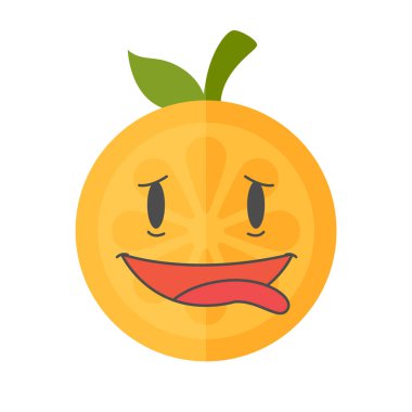 Emoji - deli turuncu. İzole vektör.
