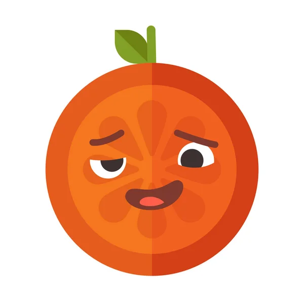 Emoji - deli turuncu. İzole vektör. — Stok Vektör