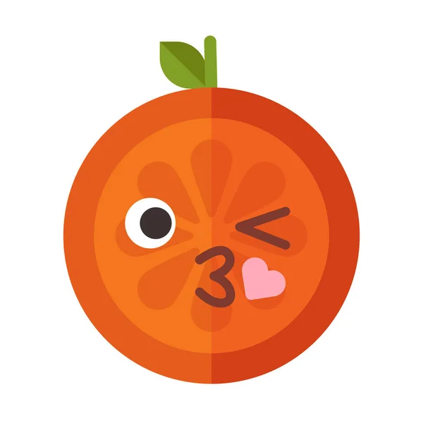 Emoji - kiss orange smile. Isolated vector. — Stock Vector