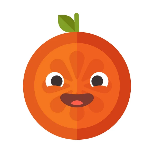 Emoji - sourire orange riant. Vecteur isolé . — Image vectorielle