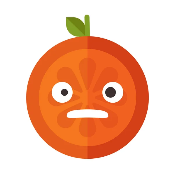 Emoji - sonrisa naranja de choque. Vector aislado . — Archivo Imágenes Vectoriales