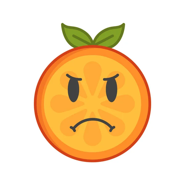Emoji - naranja enojado. Vector aislado . — Archivo Imágenes Vectoriales