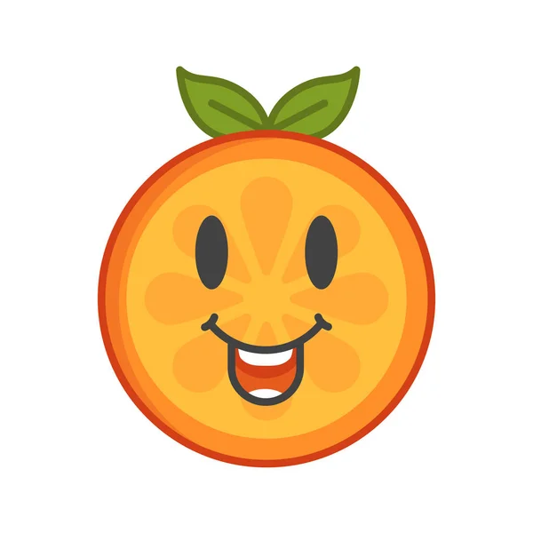 Emoji - sourire orange riant. Vecteur isolé . — Image vectorielle