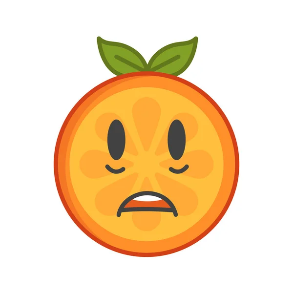 Emoji - sonrisa naranja de choque. Vector aislado . — Archivo Imágenes Vectoriales