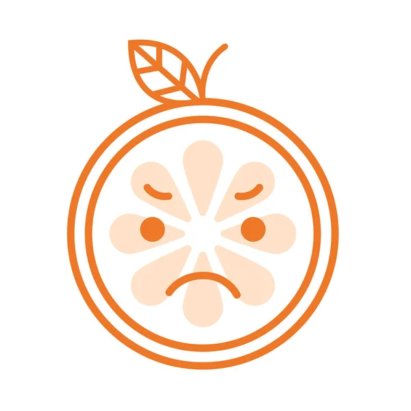 Emoji - naranja enojado. Vector aislado . — Archivo Imágenes Vectoriales