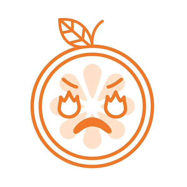 Emoji - naranja furioso. Vector aislado . — Archivo Imágenes Vectoriales