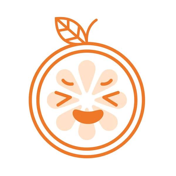 Emoji - disfrutar de naranja con sonrisa feliz. Vector aislado . — Archivo Imágenes Vectoriales