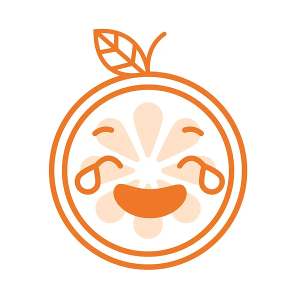 Emoji - rire avec des larmes sourire orange. Vecteur isolé . — Image vectorielle