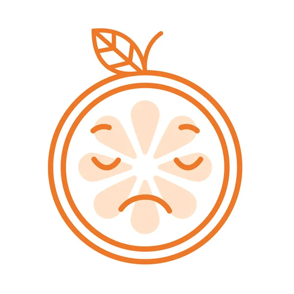 Emoji - triste naranja con ganas de llorar. Vector aislado . — Archivo Imágenes Vectoriales