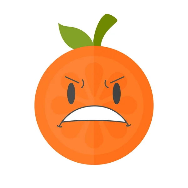 Emoji - naranja furioso. Vector aislado . — Archivo Imágenes Vectoriales