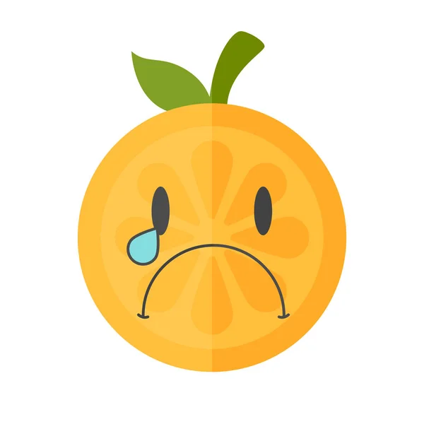 Emoji - turuncu ağlıyor gözyaşları. İzole vektör. — Stok Vektör