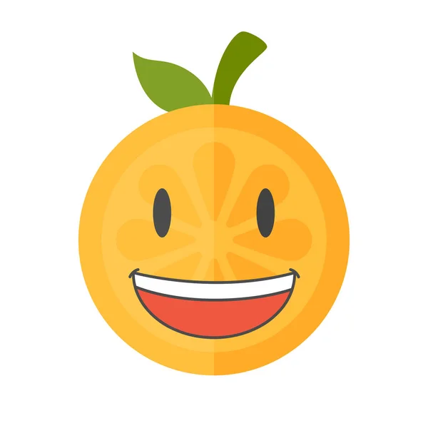 Emoji - sourire orange riant. Vecteur isolé . — Image vectorielle