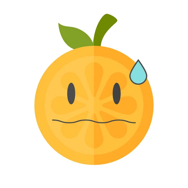 Emoji - oro orange med svettdroppe. Isolerade vektor. — Stock vektor