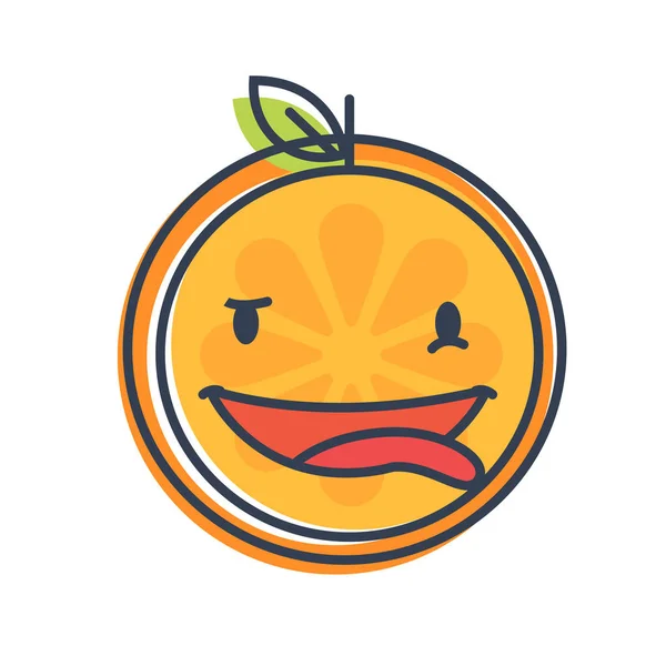 Emoji - orange fou. Vecteur isolé . — Image vectorielle