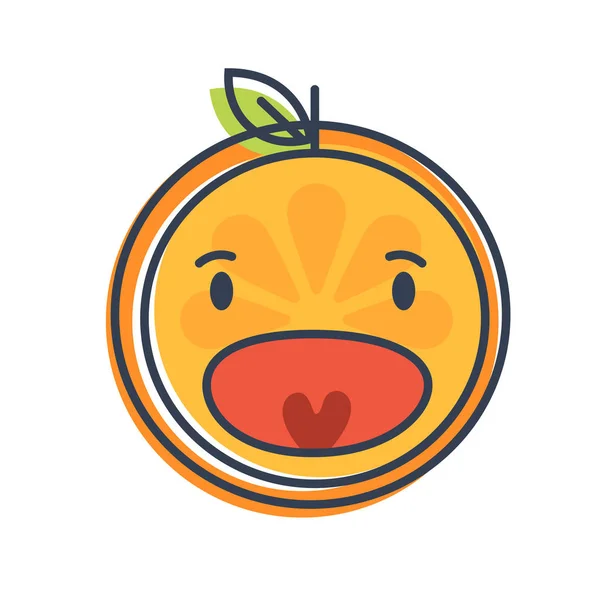 Emoji - krzyk pomarańczowy uśmiech. Na białym tle wektor. — Wektor stockowy