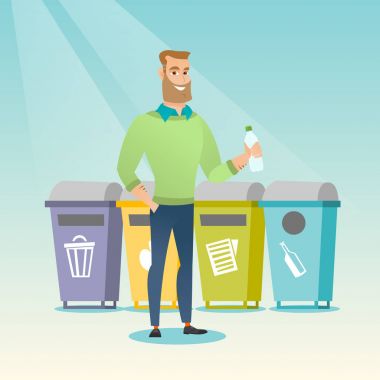 Plastik şişe atma adam.