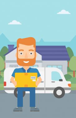 Kutu teslim eden adam..