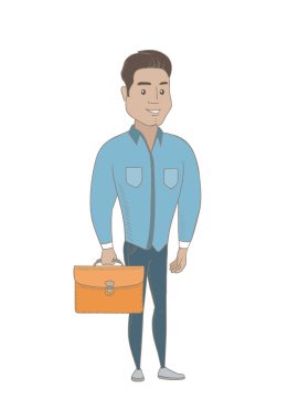 Genç Latin asıllı işadamı holding evrak çantası.