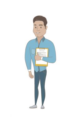 İspanyol işadamı Pano kağıtları ile tutarak