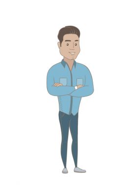 Katlanmış silah ile İspanyol emin işadamı.